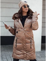 Dámská prošívaná zimní bunda ULTRAWAY s kapucí hnědá FashionStreet TY4644