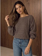 Dámský krátký svetr s nastavitelným pasem Fango FashionStreet MY2620 Dámský krátký svetr s nastavitelným pasem Fango FashionStreet MY2620