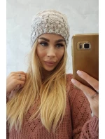 Fleecová čepice Dolores K303 hnědá+světle béžová+tmavě béžová