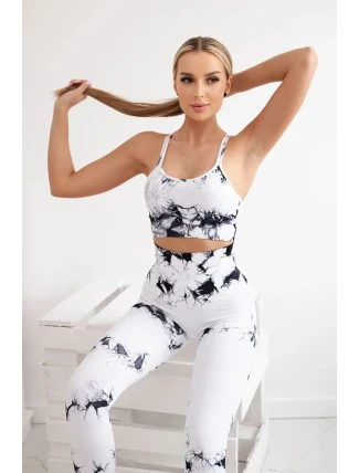 Fitness set top+ legíny push up bílý Fitness set top+ legíny push up bílý