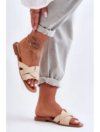 Dámské materiálové sandály Bežová Aversa