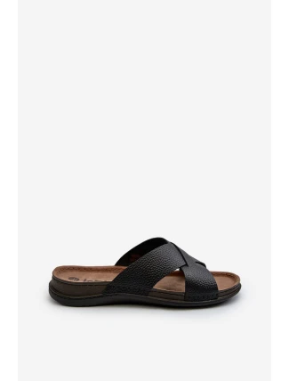 Lehké pohodlné pánské sandály s přezkami Inblu MT000016 černé