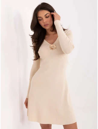 PM SK šaty DF61033.58 světle béžové