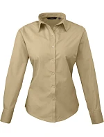 Premier PR 300 Popelínová halenka s dlouhým rukávem 39.0300 khaki Premier PR 300 Popelínová halenka s dlouhým rukávem 39.0300 khaki