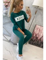 Sada s potiskem Queen tmavě zelená