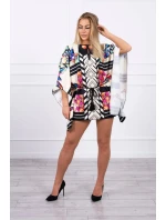 Netopýří šaty s vázáním v pase ecru Netopýří šaty s vázáním v pase ecru