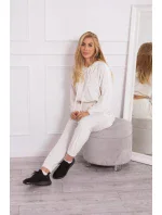 Velurová souprava s kapucí ecru Velurová souprava s kapucí ecru