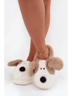 Kožešinové dámské pantofle pejskové béžové Faylen