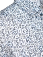 Pánská vzorovaná košile s krátkým rukávem modrá FashionStreet KX1054