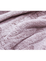Krátká růžová dámská kožešinová bunda (B8050-81)