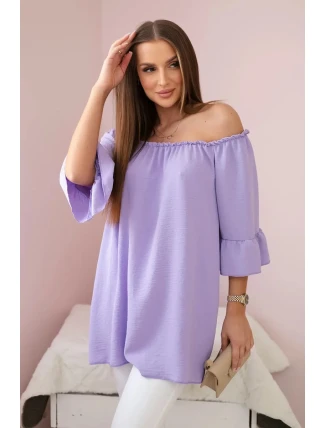 Španělská halenka s volánky na rukávu světle fialová Španělská halenka s volánky na rukávu světle fialová
