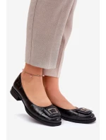 Kožené Baletky S Ozdobou D&A MK51-059 Černé Kožené Baletky S Ozdobou D&A MK51-059 Černé