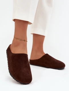 Dámské pantofle na platformě čokoládové Sylviane