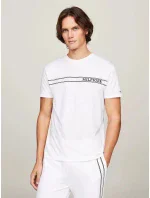 Pánské tričko UM0UM03196 YBR bílé - Tommy Hilfiger Pánské tričko UM0UM03196 YBR bílé - Tommy Hilfiger