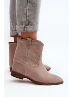 Zazoo 2326 Sametové Dámské Nazouváky na Ploché Podrážce Béžové