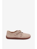 Kožené semišové dámské polobotky Zazoo N1271 světle béžové