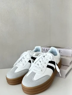 Dámské Tenisky Na Platformě Bílo-Šedé Nesonice