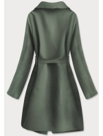 Minimalistický dámský kabát v khaki barvě (747ART)