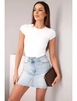 Dámská mini džínová sukně s třepeným lemem M.Sara džínová