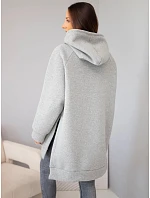 Mikina dámská oversize z bavlny s kapucí a kapsou grey Mikina dámská oversize z bavlny s kapucí a kapsou grey