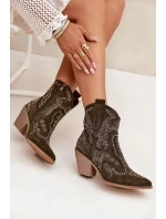 Zateplené Dámské Botky Kováře Se Zdobením Tmavě Zelené Lelira Zateplené Dámské Botky Kováře Se Zdobením Tmavě Zelené Lelira