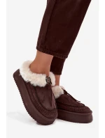 Dámské sněhule s kožíškem na platformě čokoládové Rosmira Dámské sněhule s kožíškem na platformě čokoládové Rosmira