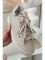 Ozdobené dámské tenisky béžové Calissea