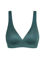 Dámský plavkový bikinový top DIM SWIMWEAR GLOSSY TRIANGLE BRA - DIM - tmavě zelená