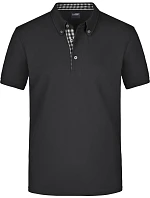 Daiber JN 964 Pánské piqué polo button-down 02.0964 black/black white Daiber JN 964 Pánské piqué polo button-down 02.0964 black/black white
