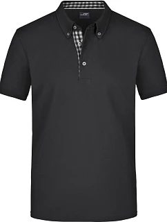 Daiber JN 964 Pánské piqué polo button-down 02.0964 black/black white