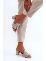 Dámské šedé sandály z ekologického semiše na podpatku Jemenna