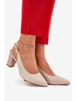 Pohodlné lodičky na podpatku Sergio Leone SK162 Béžové Pohodlné lodičky na podpatku Sergio Leone SK162 Béžové