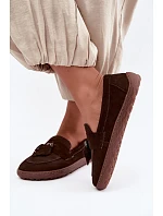 Mokasiny Barefoot z přírodního semiše Zazoo 10220 Hnědé Mokasiny Barefoot z přírodního semiše Zazoo 10220 Hnědé