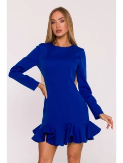 M880 Šaty s volánkovým lemem - královská modř