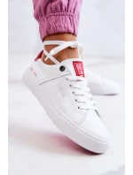 Kožené tenisky Big Star JJ274212 bílé a červené