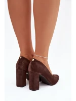 semišové lodičky na podpatku Sergio Leone PB216 čokoládové