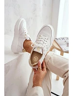 Kožené dámské tenisky na platformě Vinceza 39976 bílé