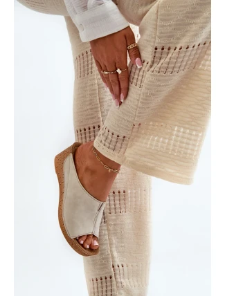 Pohodlné dámské pantofle na klínku Inblu Béžová