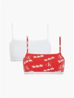Dámská bralettka 2 pack 000QF6040E - W5H - Červená, Bílá - Calvin Klein Dámská bralettka 2 pack 000QF6040E - W5H - Červená, Bílá - Calvin Klein
