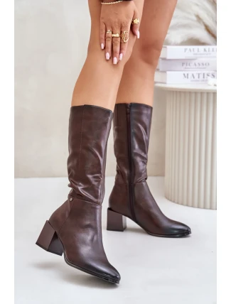 Kozačky na podpatku model 202037 Step in style Kozačky na podpatku model 202037 Step in style