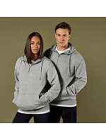 Kustom Kit KK 336 Mikina s kapucí a 1/4 zipem 43.0336 heather grey
