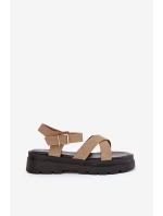 Dámské sandály na platformě z eko kůže khaki Gevinniser
