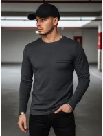 Pánské tmavě šedé tričko FashionStreet s dlouhým rukávem LX0561