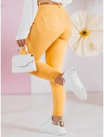 CLARET dámské džínové kalhoty s páskem žluté FashionStreet UY2454
