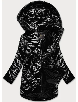 Lesklá černá prošívaná dámská bunda (LD7259BIG) Lesklá černá prošívaná dámská bunda (LD7259BIG)