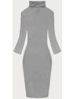 Šedé vypasované žebrované šaty s rolákem Rue Paris (5133) Šedé vypasované žebrované šaty s rolákem Rue Paris (5133)