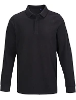 NEOBLU Owen LSL Men Pánské těžké piqué polo s dlouhým rukávem 24.4396 deep black