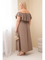 Dámské šaty Plus Size s volánem a elastickým pasem fango