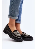 Lakované dámské mokasíny Laura Messi 2785 černé