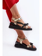 Dámské Sandály S Mašlí D&A CR956 Zlaté